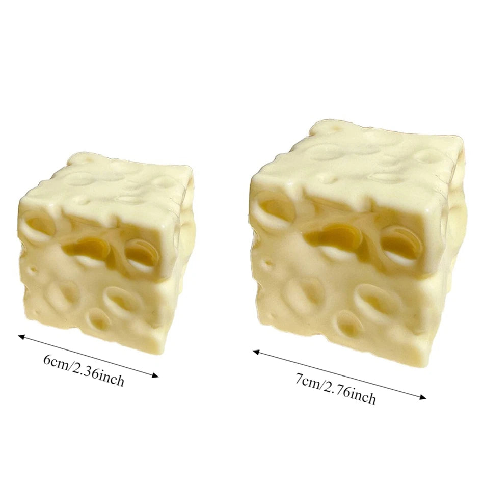 5/6/7CM Jumbo Cheese Cube Stress Ball Shapeable Squeeze Decor Non-Bounce or Bounce ASMR Sensory Anti-Stress Relief Squishy Toy