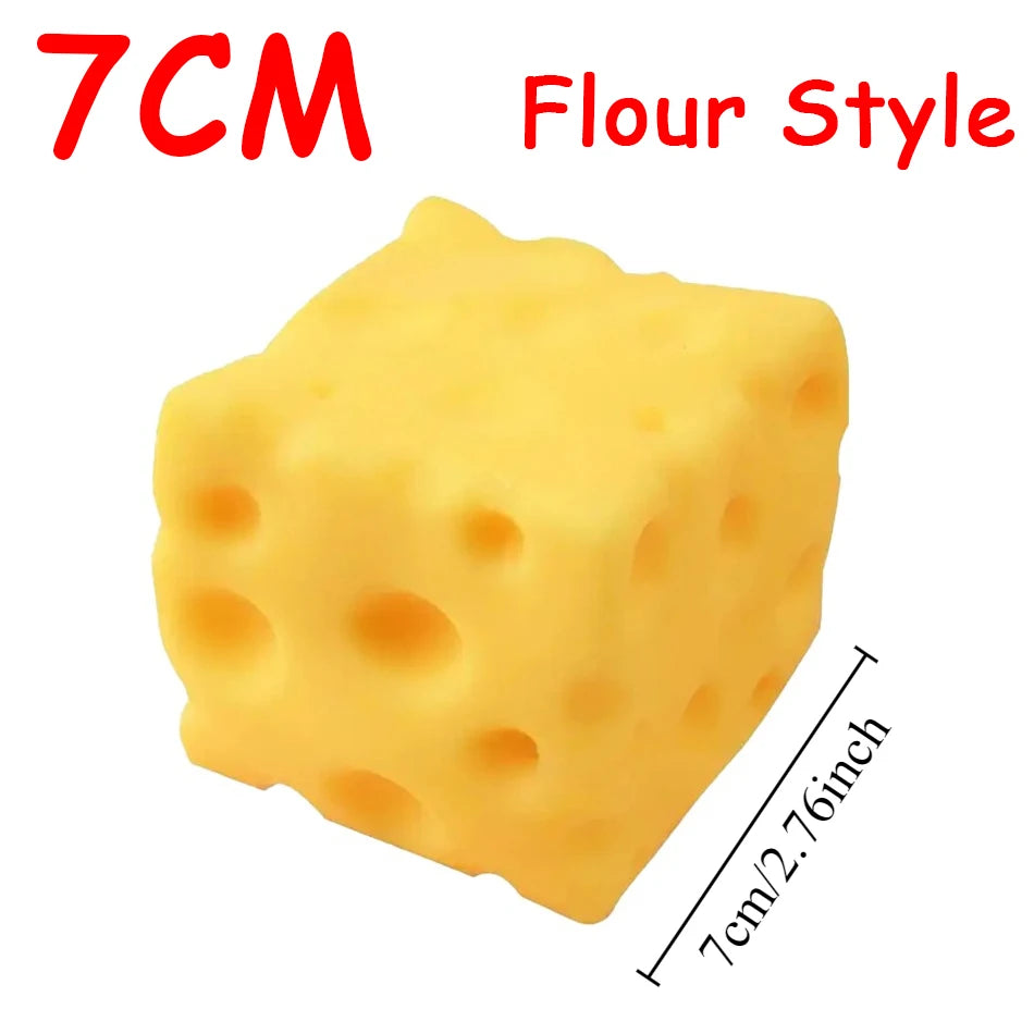 5/6/7CM Jumbo Cheese Cube Stress Ball Shapeable Squeeze Decor Non-Bounce or Bounce ASMR Sensory Anti-Stress Relief Squishy Toy