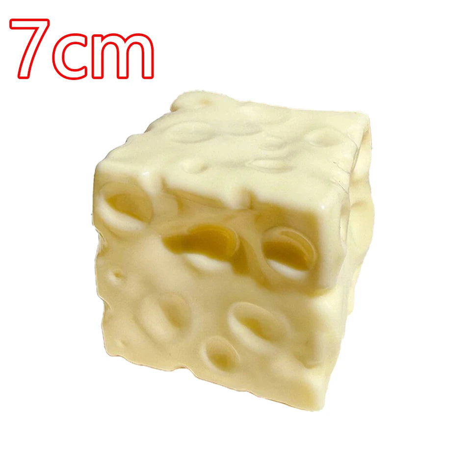 5/6/7CM Jumbo Cheese Cube Stress Ball Shapeable Squeeze Decor Non-Bounce or Bounce ASMR Sensory Anti-Stress Relief Squishy Toy
