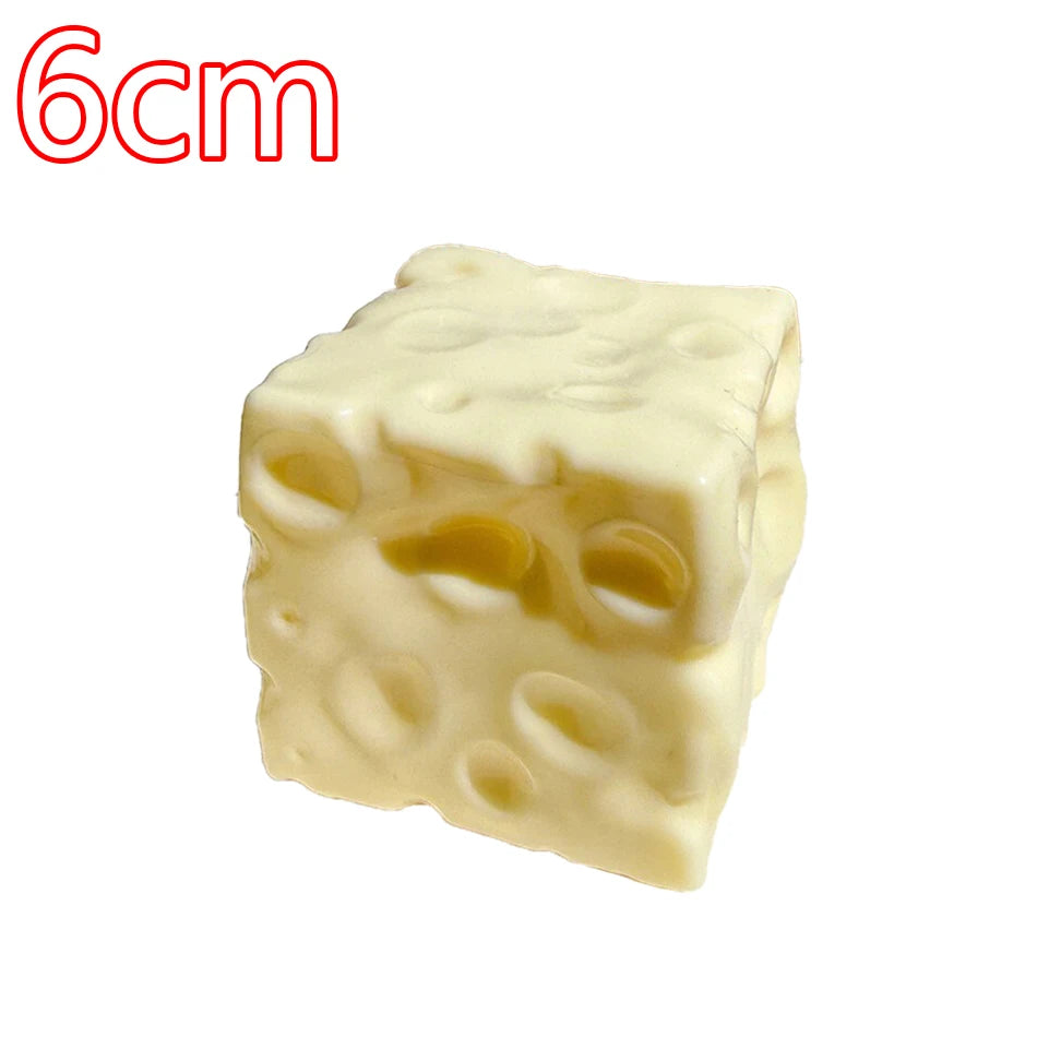 5/6/7CM Jumbo Cheese Cube Stress Ball Shapeable Squeeze Decor Non-Bounce or Bounce ASMR Sensory Anti-Stress Relief Squishy Toy