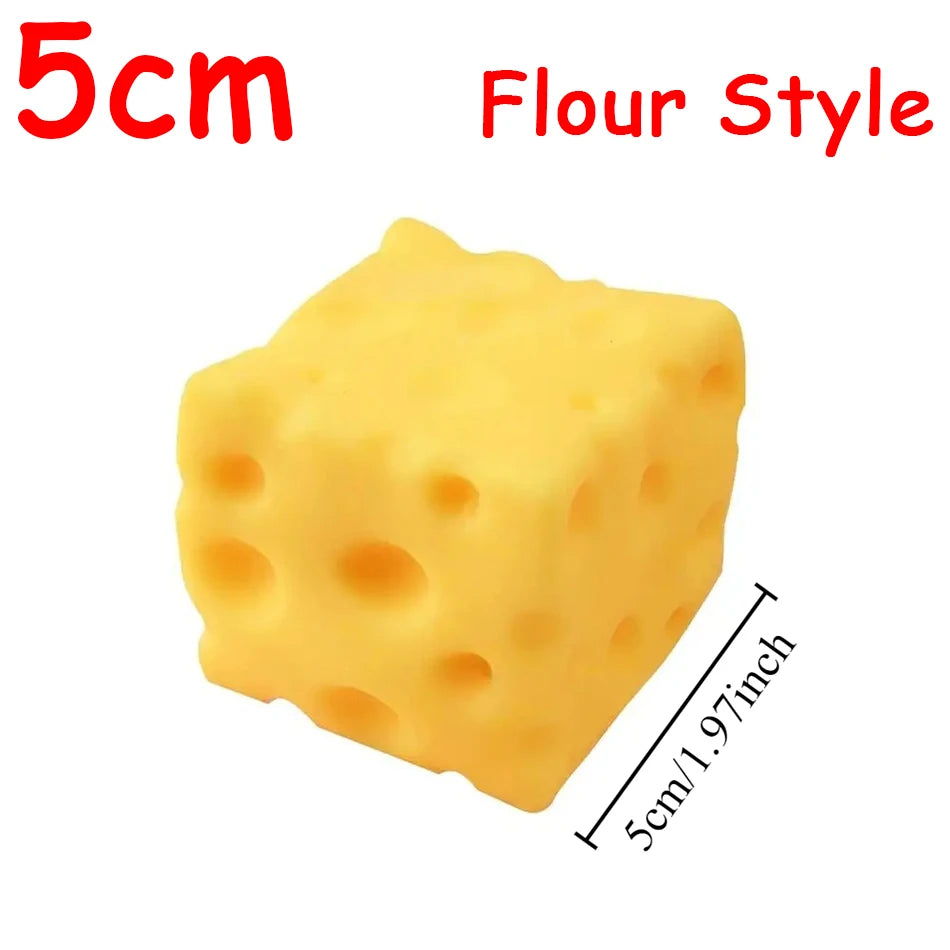 5/6/7CM Jumbo Cheese Cube Stress Ball Shapeable Squeeze Decor Non-Bounce or Bounce ASMR Sensory Anti-Stress Relief Squishy Toy