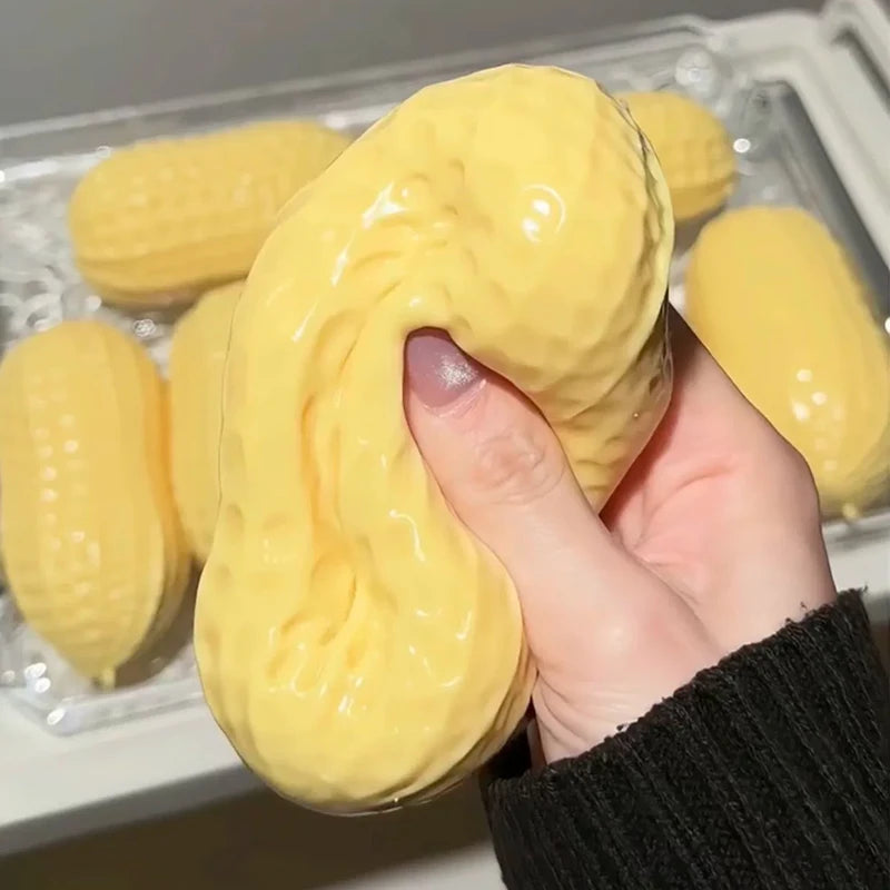 Squishy Peanut Stress Ball Squeeze Toy No Rebound Buttery-Soft Feel Fidget Toy ASMR Sensory anti Stress Toys for Adults