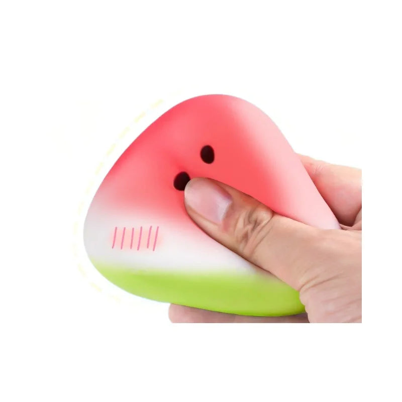 Cute Watermelon Squishy Fidget Toy Slow Rebound Decompression Toy Anti-Stress Slow Rising Fruit Soft Stress Relief Squeeze Toy