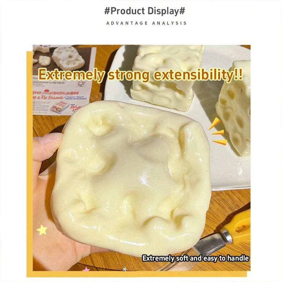 5/6/7CM Jumbo Cheese Cube Stress Ball Shapeable Squeeze Decor Non-Bounce or Bounce ASMR Sensory Anti-Stress Relief Squishy Toy