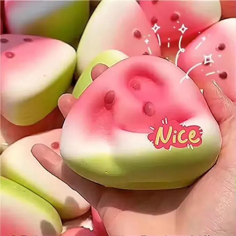 Cute Watermelon Squishy Fidget Toy Slow Rebound Decompression Toy Anti-Stress Slow Rising Fruit Soft Stress Relief Squeeze Toy
