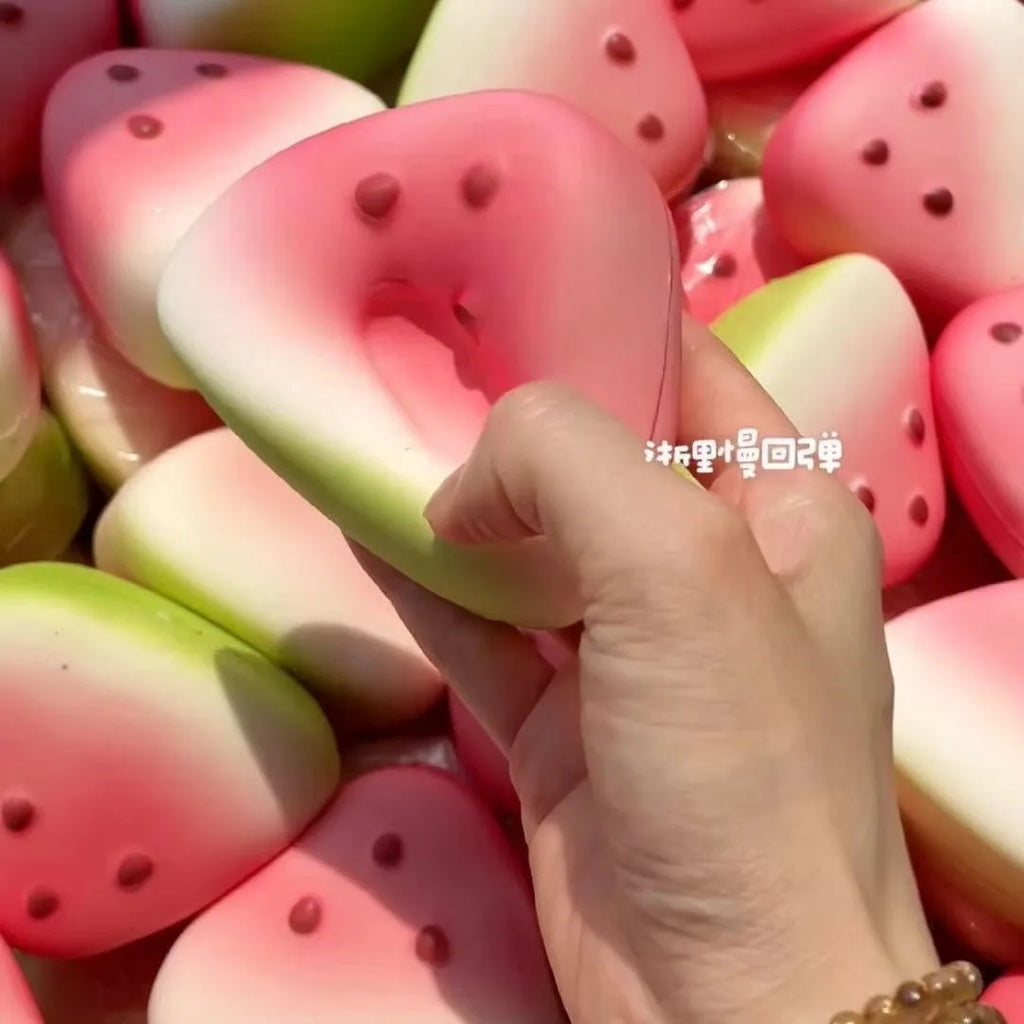 Cute Watermelon Squishy Fidget Toy Slow Rebound Decompression Toy Anti-Stress Slow Rising Fruit Soft Stress Relief Squeeze Toy