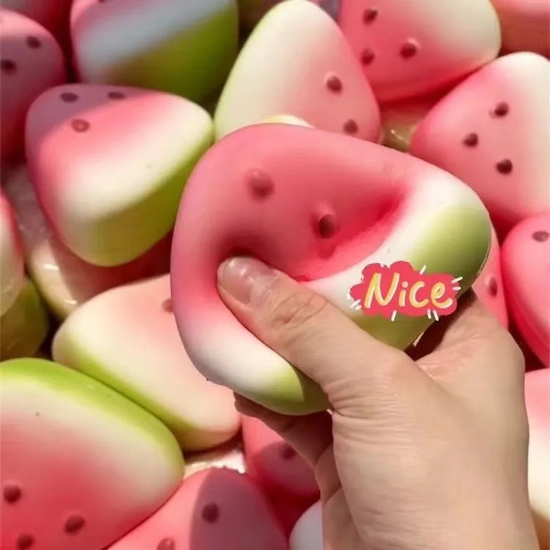 Cute Watermelon Squishy Fidget Toy Slow Rebound Decompression Toy Anti-Stress Slow Rising Fruit Soft Stress Relief Squeeze Toy
